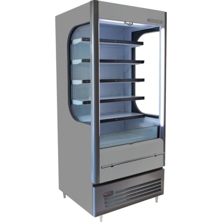 Beverage-Air Open Air Merchandiser, Vertical, 12 Cu. Ft, 115 Volt, Grey VMHC12-1-G